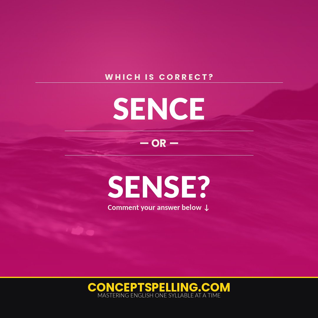 ConceptSpelling's tweet image. Is it SENCE or SENSE?

#ConceptSpelling #PYBOPBlog #English 
#EnglishSpelling
#Syllables #Words #Puzzles #PYBOPPuzzles
#LearnEnglish #Spelling #EnglishLearning 
#WordGames
#Homeschooling