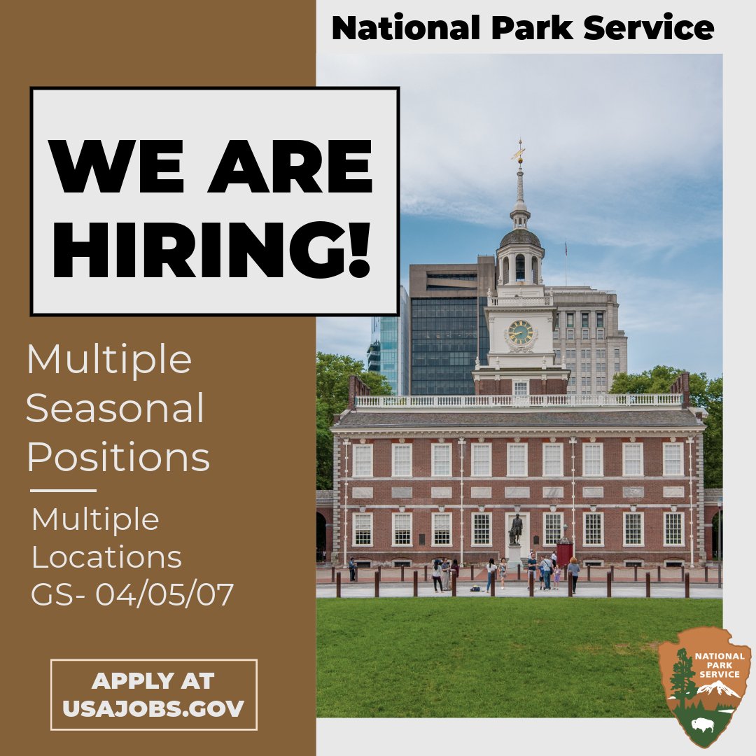 NPS_SeasonalSO's tweet image. Multiple parks are still hiring for the summer 2026 season for multiple positions. Apply below!

Park Ranger: usajobs.gov/job/866533700
Park Guide: usajobs.gov/job/866534000
Visitor Services Asst: usajobs.gov/job/866534300

#SeasonalJobs #JoinOurTeam #NPS