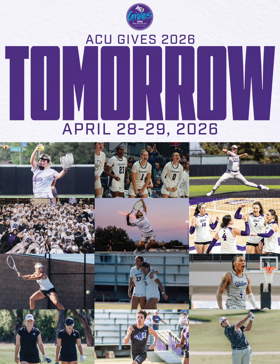 ACUsports's tweet photo. ACU Gives is tomorrow!! Get ready to support your favorite programs!

#GoWildcats https://t.co/BF132mVuFR