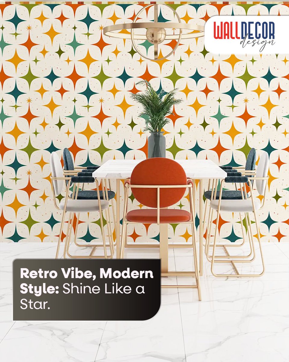 walldecorus's tweet image. Retro vibe, modern style: Shine like a star! 🌟 Bring that mid-century magic to your walls with our Starburst geometric wallpaper. ✨  
walldecordesign.com 
#walldecordesign #midcenturymodern #retrowallpaper #diningroominspo #geometricwallpaper #homedecor #interiorstyle