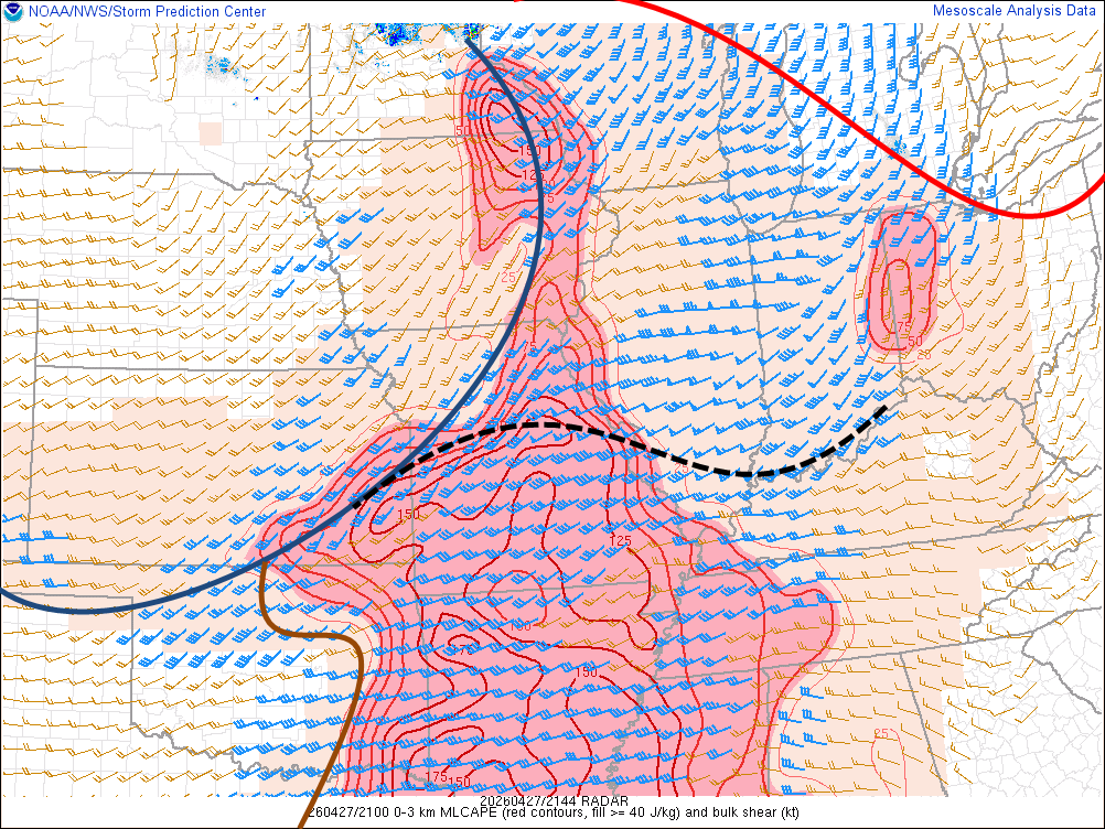 We really aren't seeing too much change from 21z to 23z. Virtually no ...