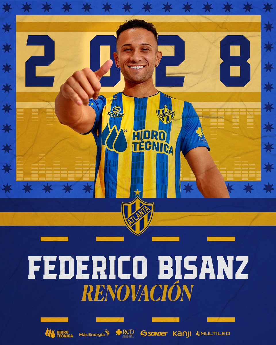 atlantaoficial's tweet image. ¡Melli hasta el 2️⃣0️⃣2️⃣8️⃣!

Esta tarde, Federico Bisanz firmó la extensión de su contrato por dos temporadas más con el Bohemio. 

¡A recuperarse y seguir con todo, Fede! 👊🏻

#SomosAtlanta 🟡🔵