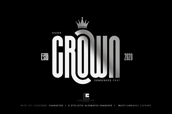 designeour's tweet image. Silver Crown #ultra #condensed #font and #minimalist characters, equipped with ligatures character and stylistic alternates character by Linecreative designeour.myportfolio.com