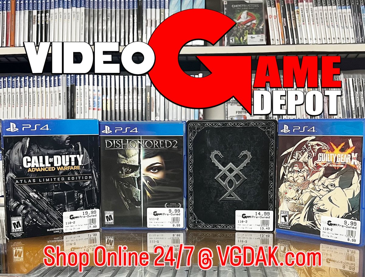 VGDAk's tweet image. 🎮 New drops! COD Advanced Warfare, Dishonored 2 &amp;amp; Guilty Gear Xrd are in 🔥
Which one are you grabbing? 👇 Shop now 👉 VGDAK.com
RT + tag a friend 👀 #gaming #ps4 #videogames
Game On! Video Game Depot