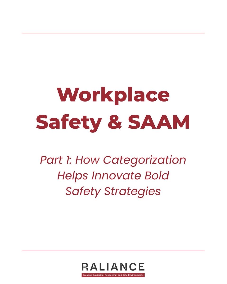 RALIANCEOrg's tweet photo. This #SexualAssaultAwarenessMonth, join us in our four part series about how workplace safety and sexual violence prevention go hand in hand, and how @ralianceorg can function as a great partner to bringing your workplace into a safer, more respectful future.
#SAAM #SAAM2026 https://t.co/yKy36nFq93