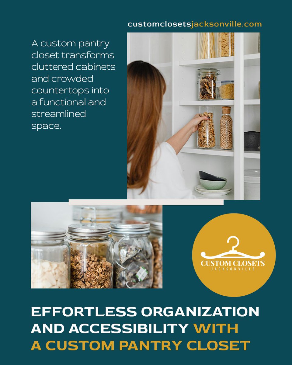CustomClosetJax's tweet image. A custom pantry closet transforms cluttered cabinets and crowded countertops into a functional and streamlined space.

Contact us at (904) 775-7756 to get started.

customclosetsjacksonville.com/pantry/ 

#CustomClosetsJacksonville #CustomClosets #StorageSolutions #HomeOrganization #Pantry