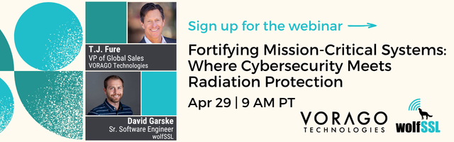 wolfSSL's tweet photo. In orbit, updates fail. Radiation hits. Systems reset.
Is your secure boot designed for that reality?
Learn how to build resilient, fail-safe firmware with rad-hard MCUs in our April 29 webinar (9 AM PT).
Register today: https://t.co/xkzKOq0X67
#FIPS #SecureBoot @voragotech https://t.co/2gx4loWqeS