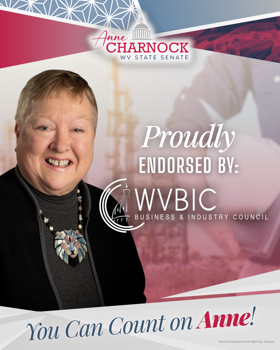CharnockForWV's tweet photo. Earning the endorsement of the WV Business &amp; Industry Council is a true honor. I've always believed that a thriving WV starts with a strong economy. I will continue to fight to make our state a place where businesses can grow and proper.

#CharnockForWV #WVSenate #CountOnAnne https://t.co/kzRK0Uwk9x