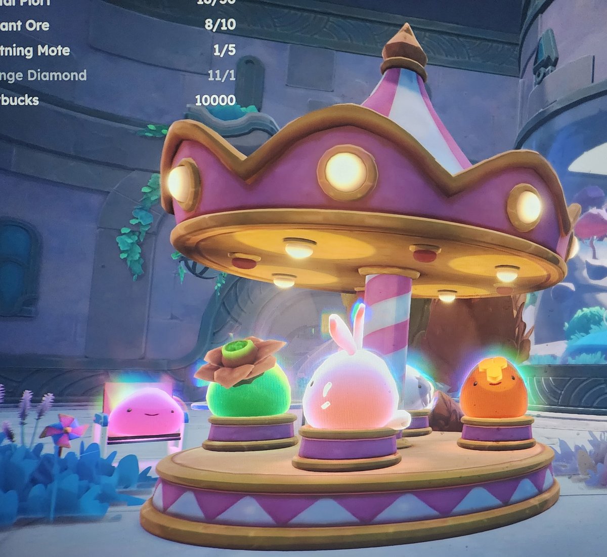 Xiota86's tweet photo. If they wanted to make you a carousel full of shiny slimes with a shiny papa slime watching over them, they would. Don't settle, your Majesties! @Leviathan6613 https://t.co/dPpEc52P8D
