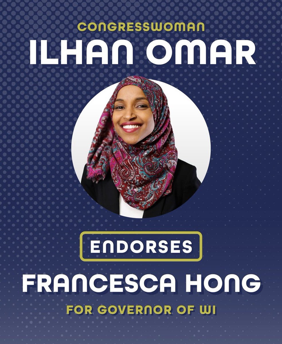 Rep. Ilhan Omar (D-MN) endorses Francesca Hong for Wisconsin Governor.
