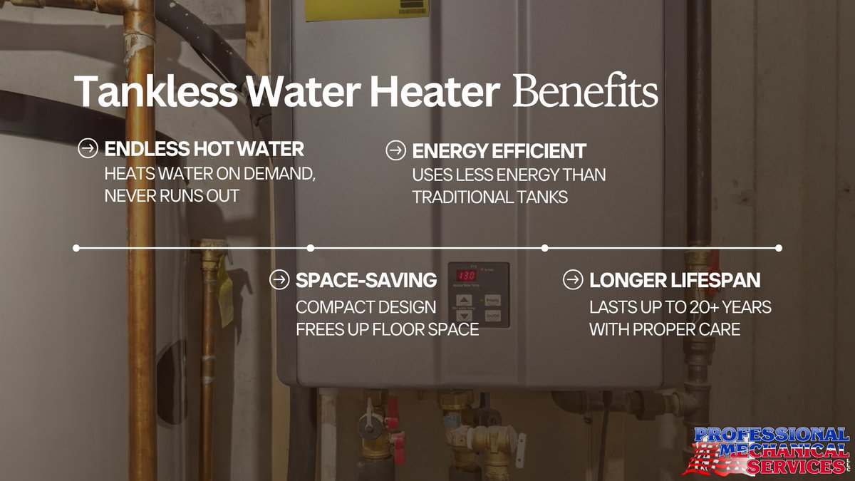 PM_Services_'s tweet image. Thinking about going tankless? Smart move.

Call or click to learn more or get on the schedule today!
📞 612-361-4245
🌐 callpromech.com

#TanklessWaterHeater #HomeComfort #UpgradeYourHome #EnergyEfficient #PlumbingExperts #OneStopShop #FiveStarService #CallProMech