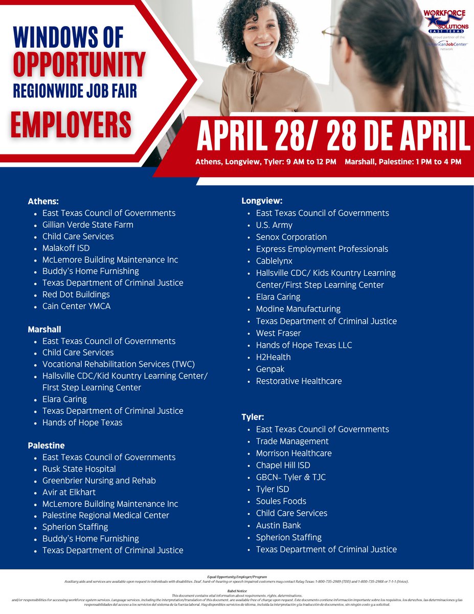 Workforce Solutions East Texas tweet media