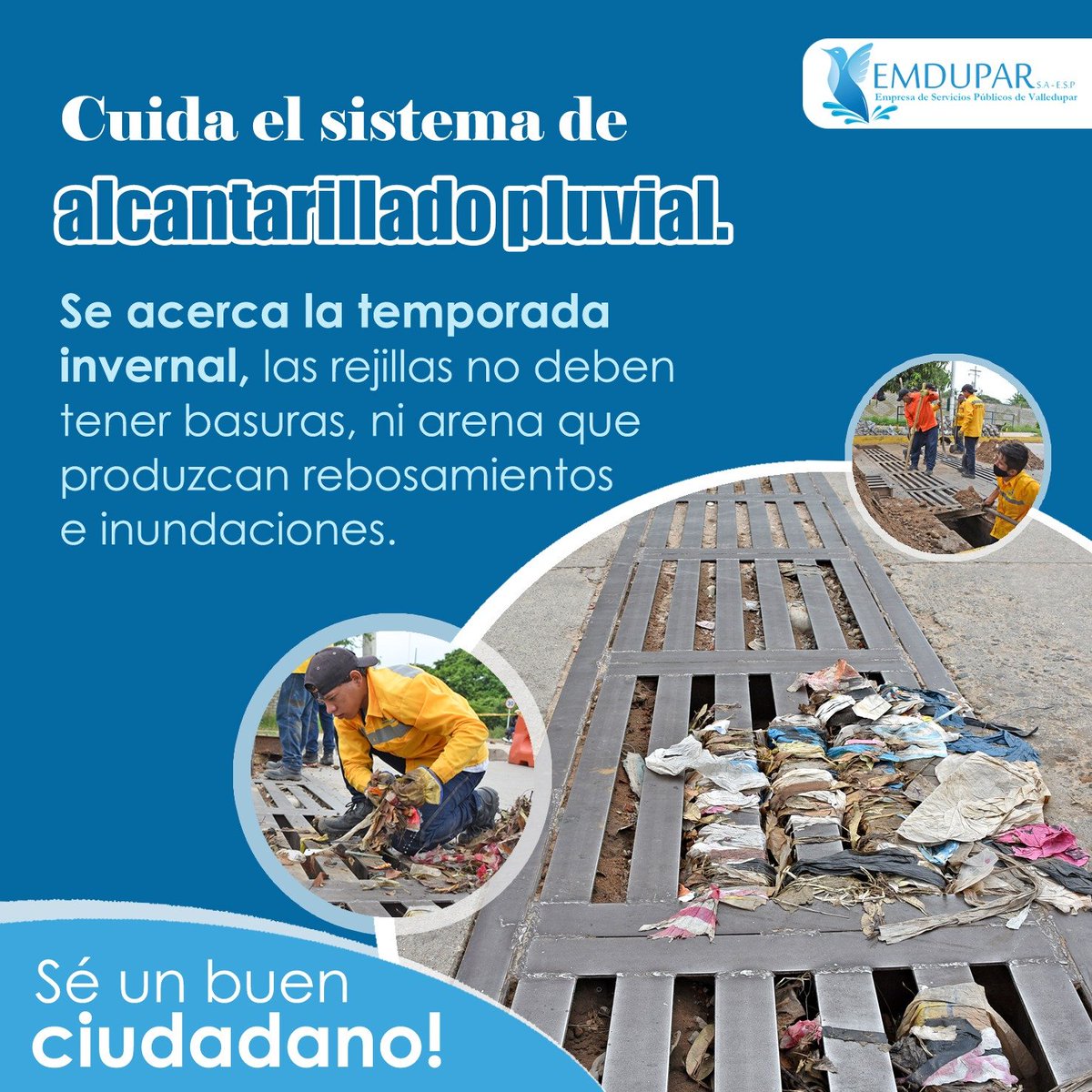 EmduparESP's tweet photo. Cuida el sistema de alcantarillado pluvial. Sé un buen ciudadano.
#EmduparSomosTodos https://t.co/HjPNZpYEpQ