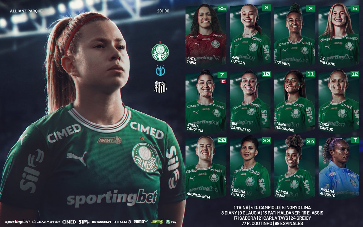 Palestrinas ESCALADAS! 📋 

#PALxSAN #EscalaçãoSEP