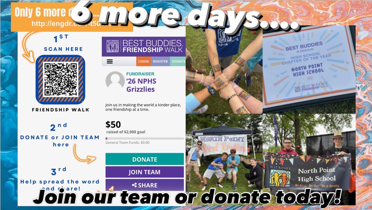 GrizBuddies's tweet image. 6 more days…..
engdr.co/1-t50139 💙🧡#bestbuddiesmo #bestbuddies