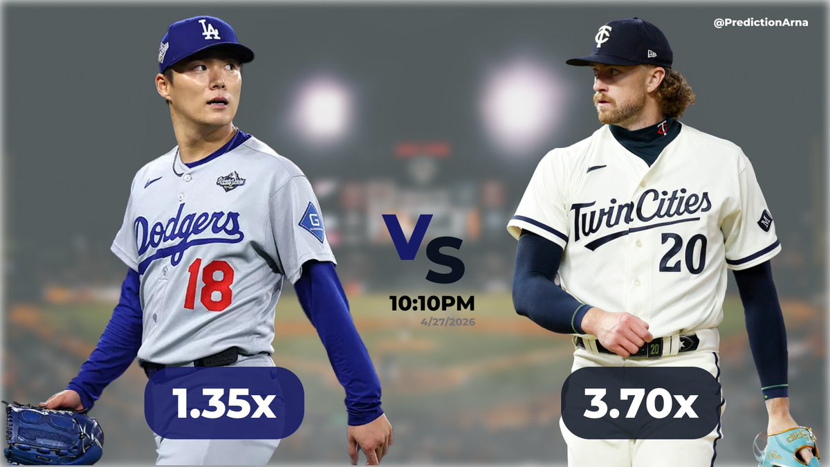 auoradotgg's tweet photo. ๐จMarlins @ Dodgers 10:10 PM! ๐ฅ
Make your picks below โ Paddack vs Yamamoto, Ohtani & Dodgers under the lights. Who you got?
๐Predict now #PredictionArena #LADodgers https://t.co/41gCgrfQGK