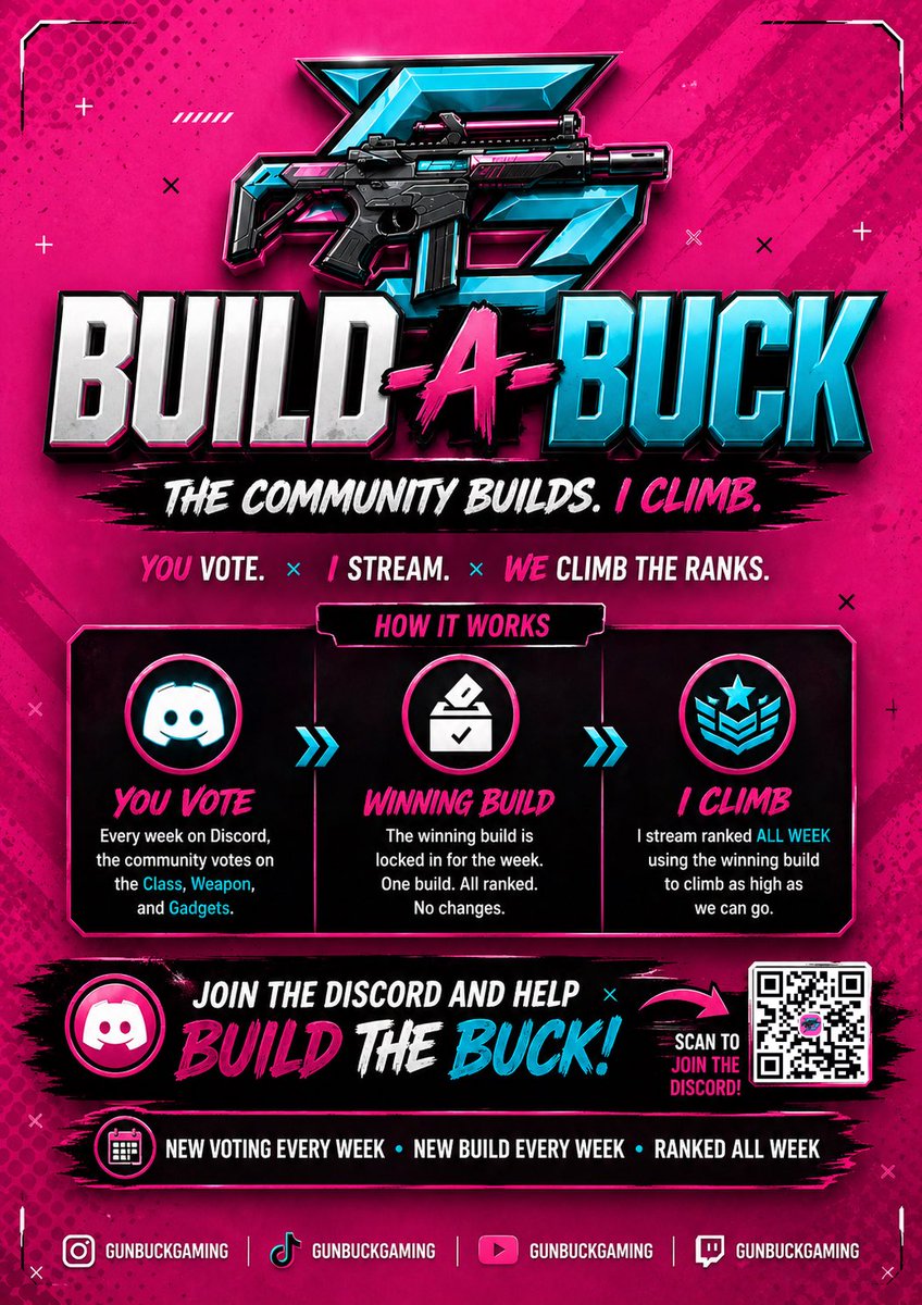 GunBuckGaming's tweet photo. Join the Discord to cast your vote on my RANKED Build

🔗 https://t.co/MNn46vKVvb https://t.co/M1cwfKOMzv