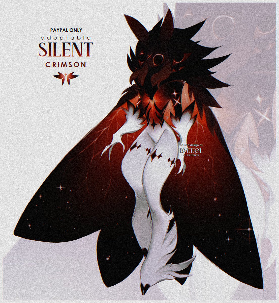 S_byeeol's tweet image. ⟡⟡𝐒𝐢𝐥𝐞𝐧𝐭 𝐂𝐫𝐢𝐦𝐬𝐨𝐧 || 𝚊𝚞𝚌𝚝𝚒𝚘𝚗

rules and bids below~      
💵Payment via Pay//pal (usd)    

#adoptable #adoptableopen #characterdesign #artshare #originalcharacter #illustration