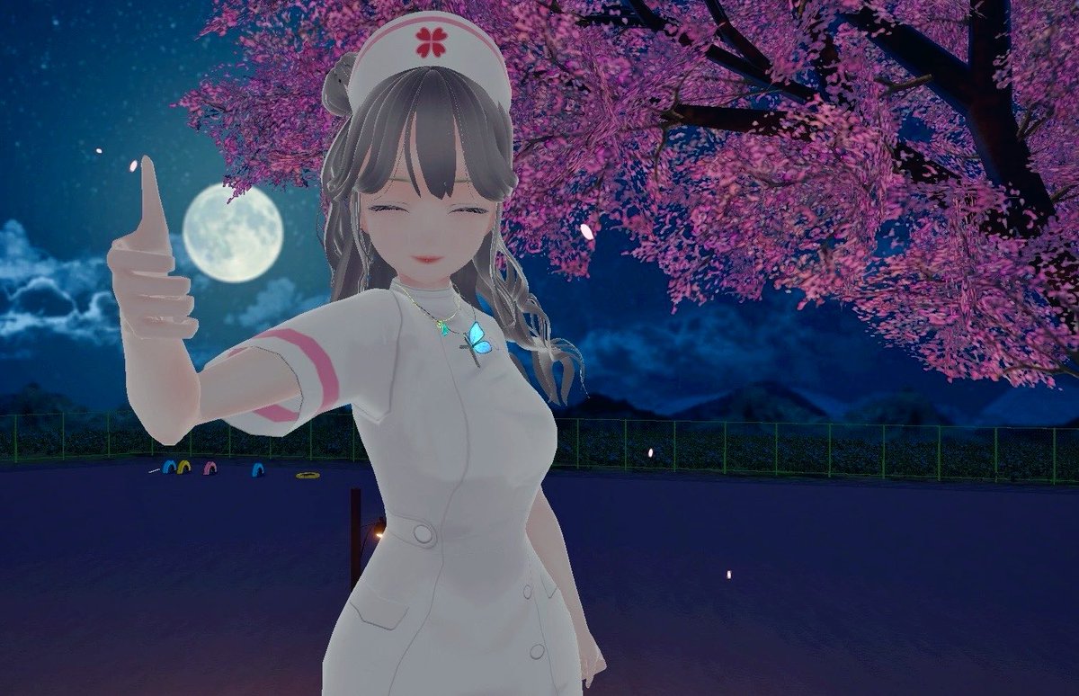 shine_junon's tweet image. おはようございます☀️｡°
子供の頃 タイヤ飛びで小指を骨折したなぁ🏥今日もケガに気をつけよぉ

📸4月終わる前に🌸ｼﾘｰｽﾞ
なぜかﾅｰｽ服ね
World：cluster.mu/w/2f010e9e-7f4…

 #Metaverse #clusterフォト #VirtualPhotography #cluster_world紹介