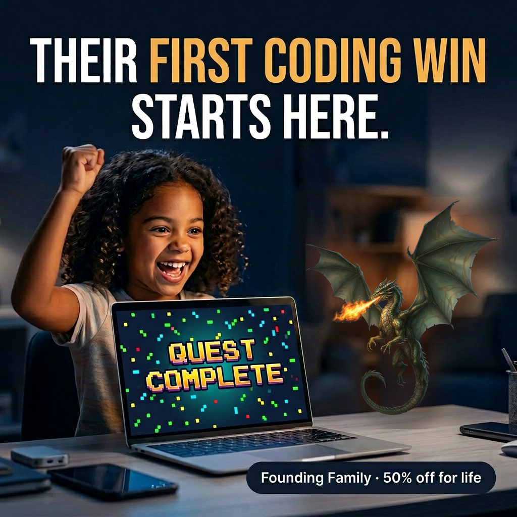 futurecodersai's tweet photo. 🎮 Two profiles per subscription
🐉 12 animals to hatch and evolve
📊 Parent dashboard with mastery tracking
✋ COPPA-aligned, kid-safe by design

Founding Family pricing: 50% off for life — locked in while spots last.
👉 https://t.co/aB9mBbS8KF
#KidsWhoCode #FutureReady #EdTech https://t.co/dOT9JuhmbW