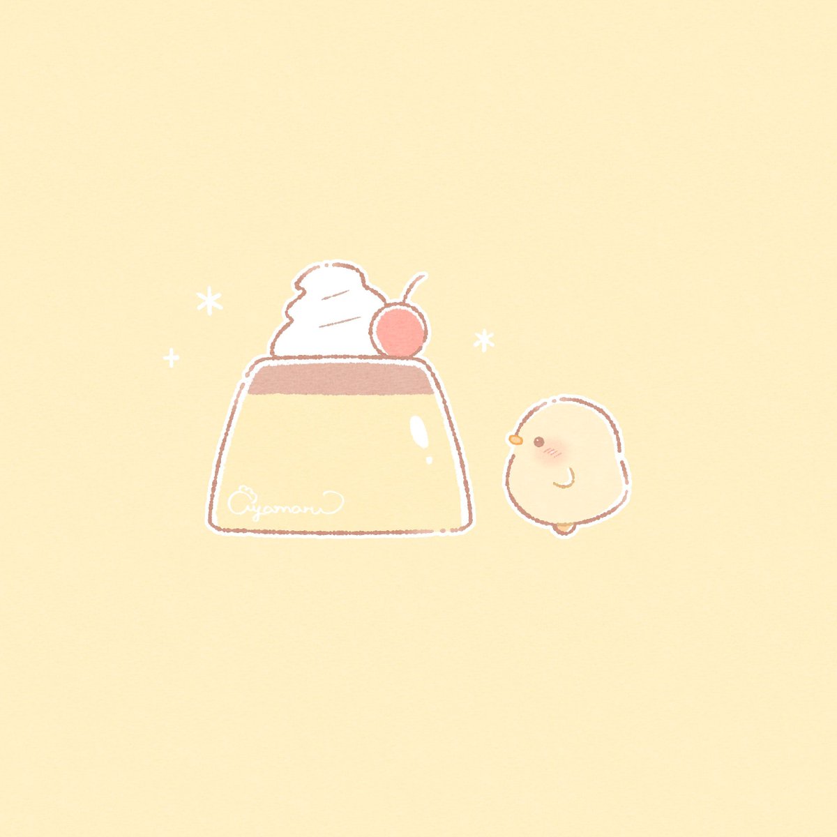 おっきなプリン、ホイップクリーム添え