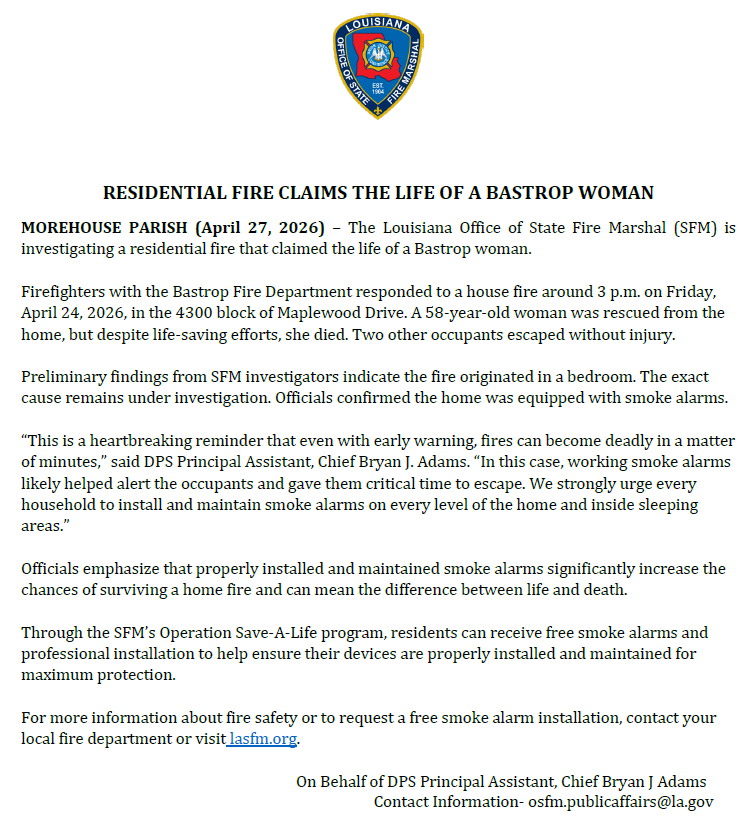 LAFIREMARSHAL's tweet photo. RESIDENTIAL FIRE CLAIMS THE LIFE OF A BASTROP WOMAN https://t.co/DY4sBPjy3f