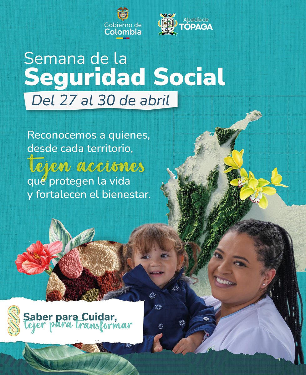 TopagaB's tweet photo. 📢 La Alcaldía de Tópaga invita a participar en la Semana de la Seguridad Social del 27 al 30 de abril. 💚 

Participa en la agenda virtual. 🤝

#SemanaDeLaSeguridadSocial #SaberParaActuar #TejerParaTransformar #CulturaDeLaSeguridadSocial #MinSalUDCol https://t.co/JnwLo5Mg6V