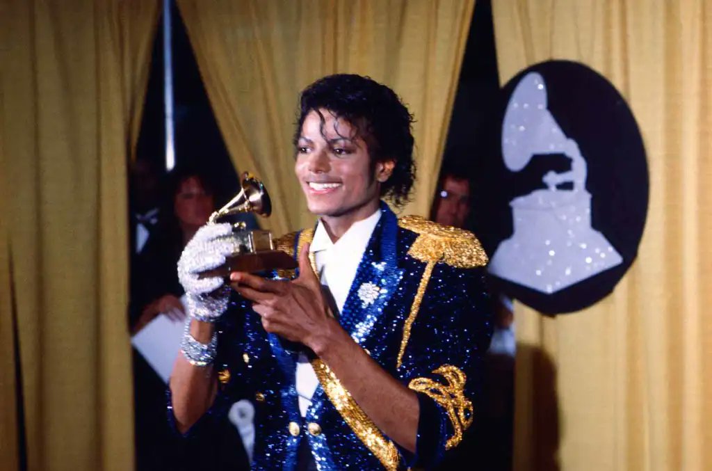mkgenie's tweet photo. After watching the #MichaelMovie biopic,  I started to realize the timeline:  Jan. 27, 1984, Pepsi burning accident.  Feb. 28, 1984, Grammys where Michael won 8. So... I didn't think of it before... Michael returned to stage after the accident in one month? wow. https://t.co/i8P9s3oJN5