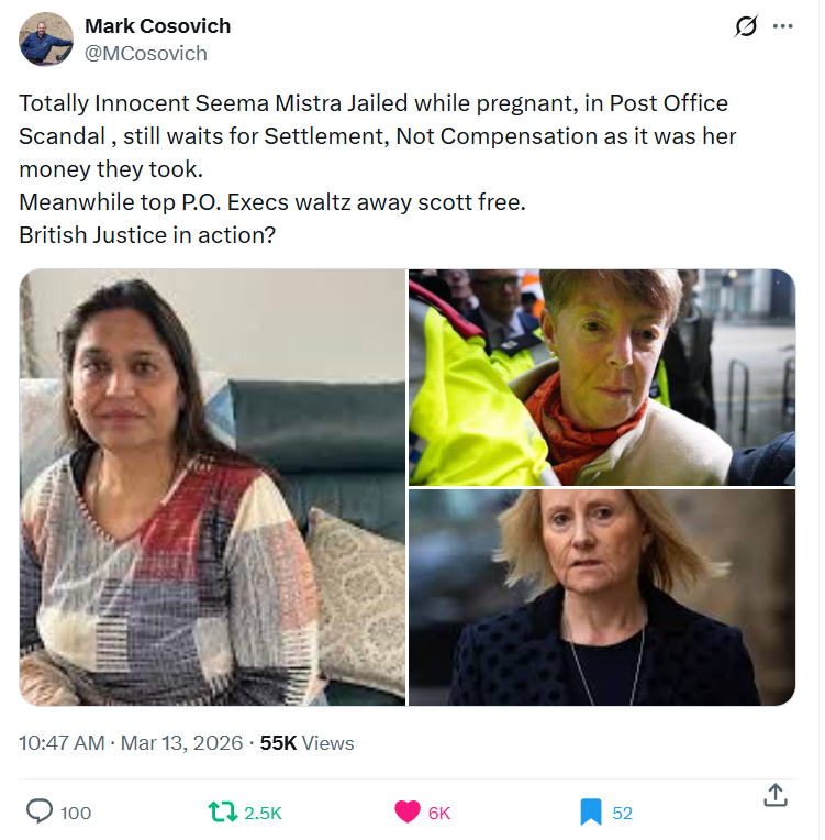 GoogleExpertUK's tweet image. At least 10 barristers are facing investigations arising out of their alleged misconduct in Post Office Horizon private prosecutions - but no member of the Bar has even been suspended from prosecuting yet (via
@thetimes)
- @JoeRichLaw 🖋️
x.com/joerichlaw/sta…
#socent🎙️#AdasArmy