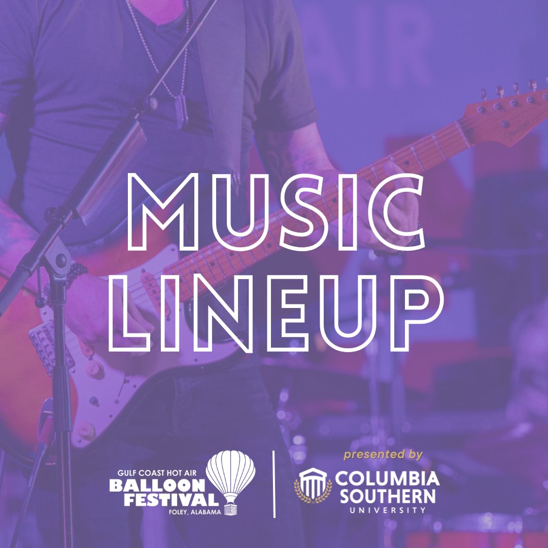 GCHABalloonFest's tweet image. 🎈🎶🎉 Get ready for an epic weekend of entertainment at the 22nd Annual Gulf Coast Hot Air Balloon Festival at OWA Parks &amp;amp; Resort! Our stellar lineup is guaranteed to keep you grooving from start to finish! 🎸 #MakingMemories #OWAAmphitheater #LiveMusic #WeekendVibes #VisitFoley