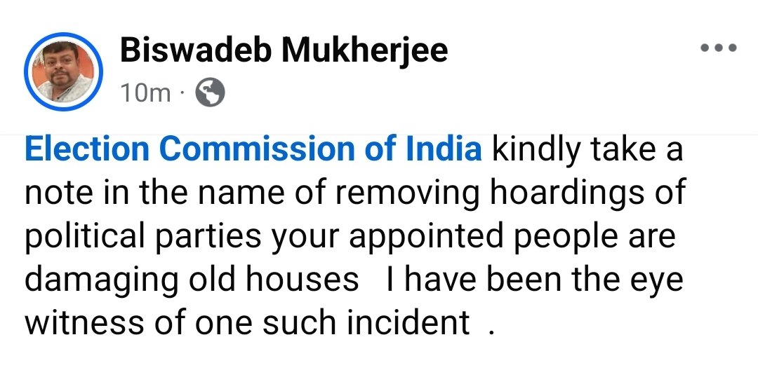 BiswadebEvents's tweet photo. @ECISVEEP  in kolkata just a few minutes earlier I have seen your people has damaged a old house while removing a political hoarding  as the work was not done in proper way . Kindly take action https://t.co/oyoTMSVKcp