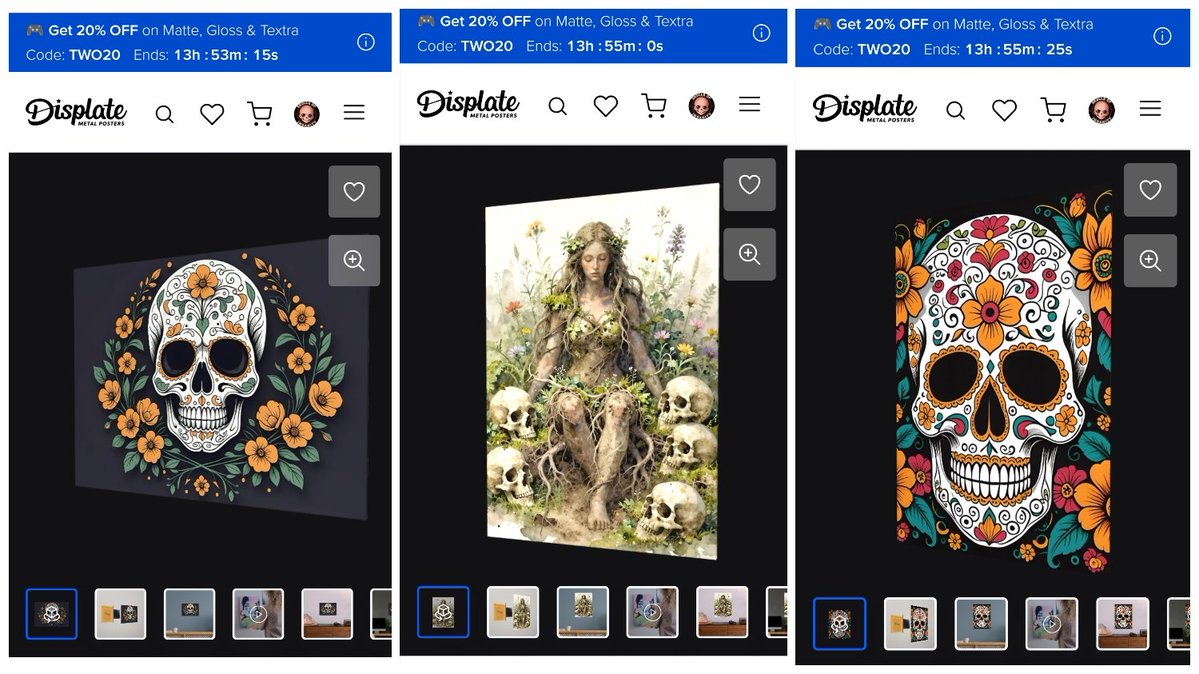 WeirdlySatisfy's tweet image. Best Sellers

These designs have been getting the most love lately and it’s easy to see why.

💀 Sugar Skull with Floral Design

Which one’s your favorite?

displate.com/artist/dragonm…

#bestsellers #skullart #dayofthedead #natureart #metalposters #displate
