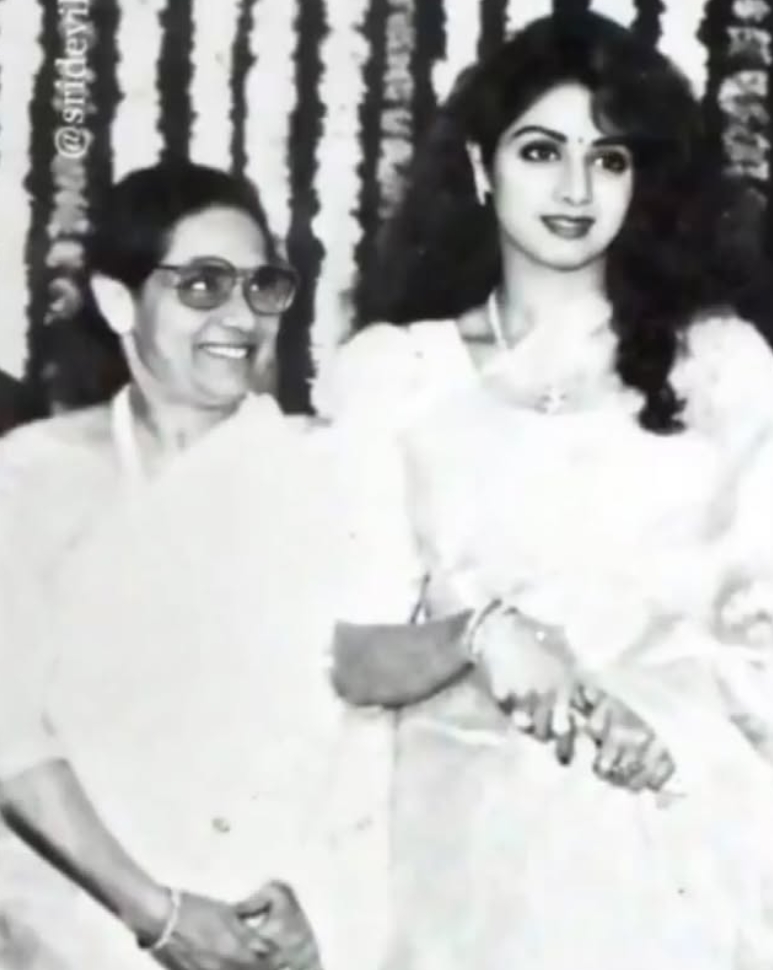 Mother's Day: Sridevi with the original momager; Rajeshwari Ayappan! Pic  from early 90s, the superstar attended a Bollywood wedding as a VIP guest.  Ayappan Rajeshwari and Ayappan Sreedevi. #Sridevi #Bollywood #MothersDay  #Sreedevi