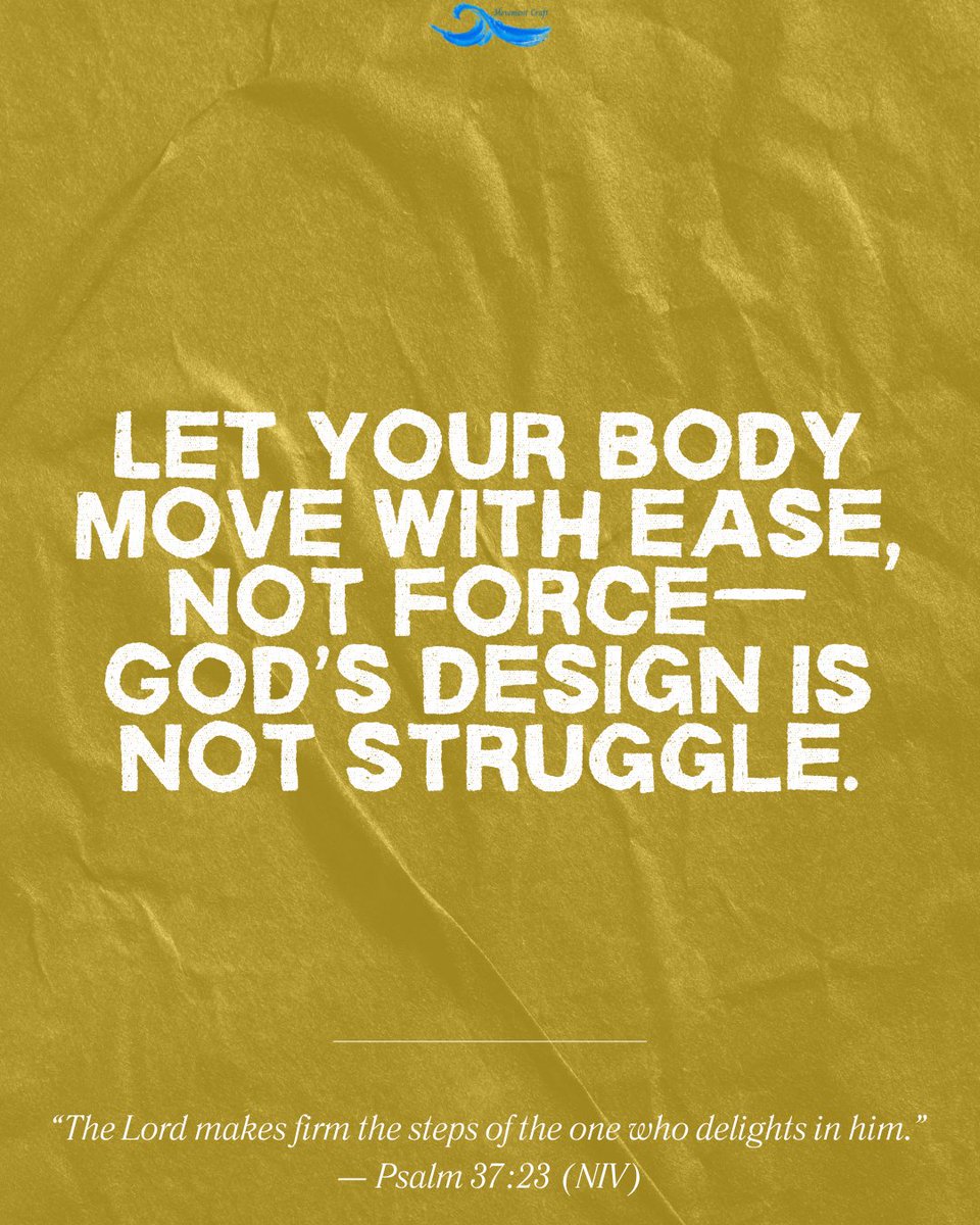 MovementCraft's tweet image. A gentle reminder this week 🤍
Not everything needs to feel hard to be effective. There is grace even in ease.

#FaithAndHealth #FaithBasedWellness
#MotivationalMonday
