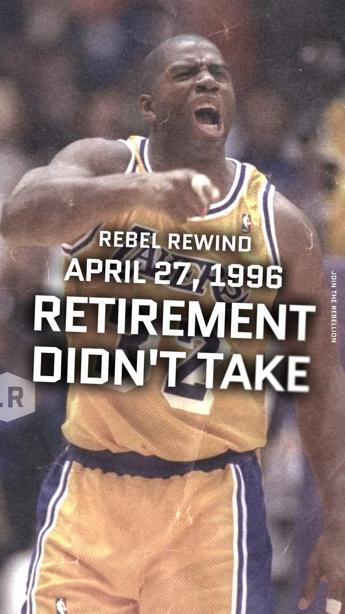 LuckyRebel__'s tweet image. 🏀Rebel Rewind: April 27, 1996

@MagicJohnson returned to the Lakers to finish out the regular season after a four-and-a-half-year retirement.

He walked into the playoffs at 36 and dropped 26 on the Rockets.

Some don't retire. They reload.

#NBA #LakeShow