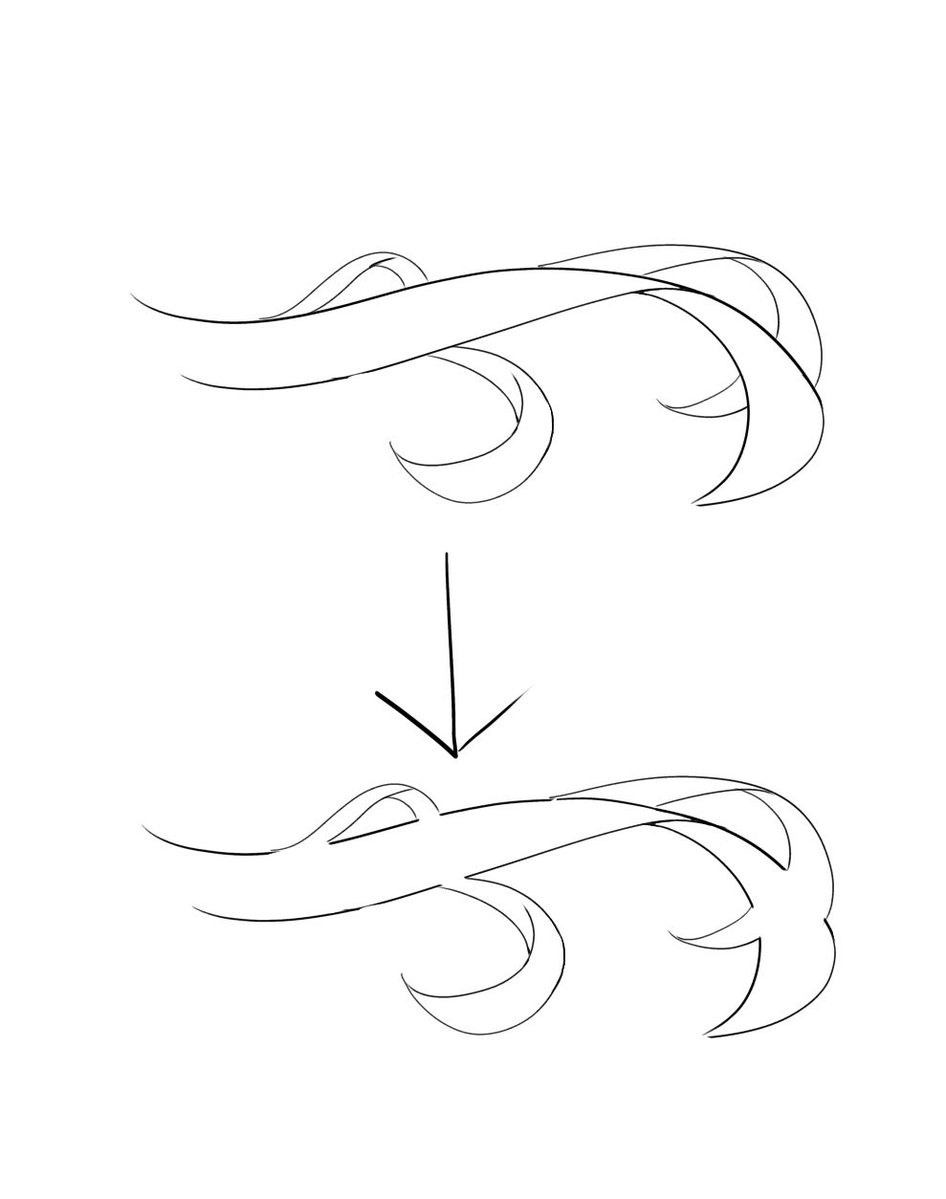 理由は分からんけど髪の毛の重なる部分の境界線無くすと良く見えるよね