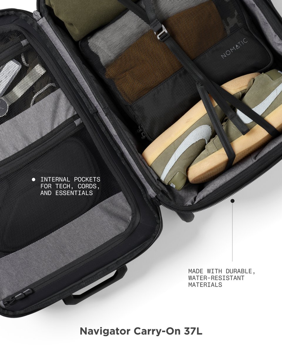 Nomaticgear's tweet photo. Stop battling broken bags and finalize your summer travel setup today. 

Claim up to 30 percent off the smooth rolling Classic Luggage before premium inventory disappears.

#NOMATIC #TravelGear #TravelHacks #CarryOnLuggage #SummerTravel https://t.co/zLl43SdN05