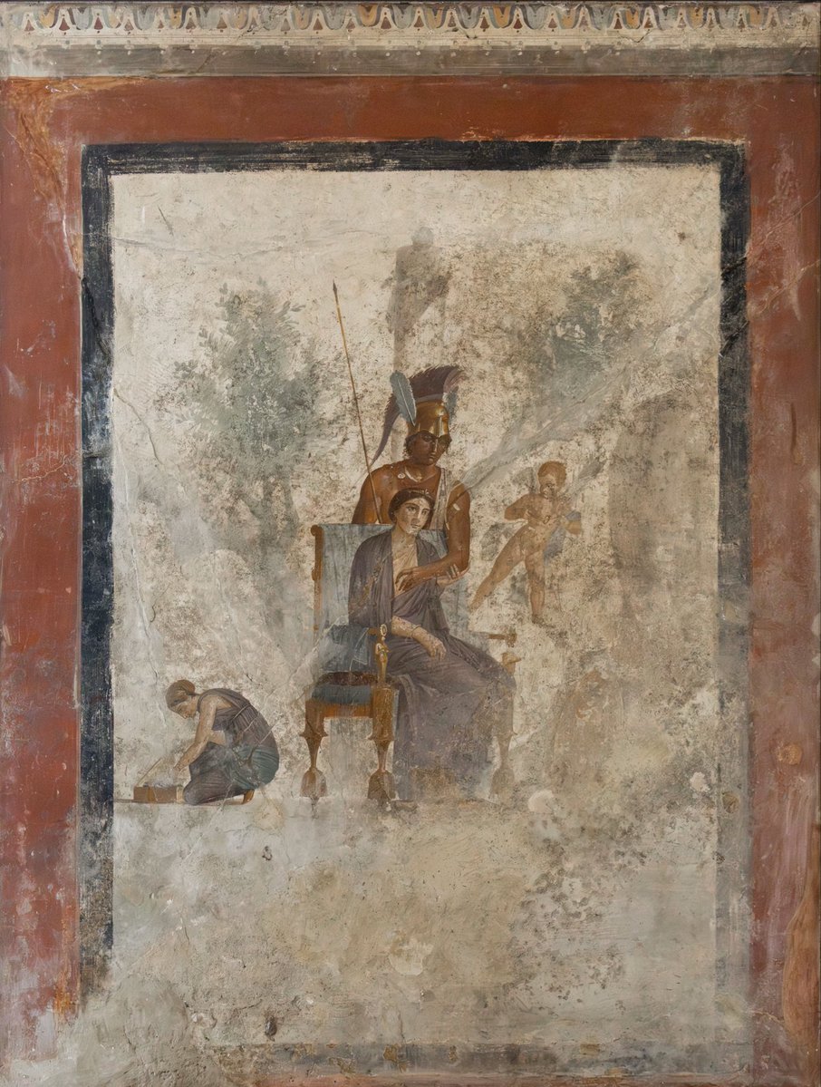 <a href="/Plantagenet1455/">Plantagenet</a> <a href="/NCDrusus38/">NCDrusus</a> This photo - which you didn’t credit - is by a person on Wikimedia with the handle Archaioptix. He turns all the colors on frescoes into neon shades, really awful. The real colors and entire panel are below.

House of Punished Love, Pompeii (MANN)
📸 me