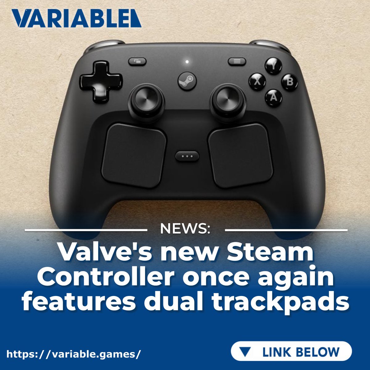 variablemag's tweet image. Valve's new Steam Controller once again has dual trackpads, with high-resolution haptics. TMR joysticks top prevent drift. Cost $99 #steam #controllers