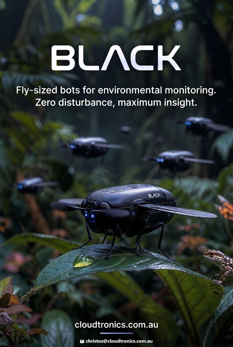 CH_Cloudtronics's tweet image. Drone win: Fly-sized bots for environmental monitoring. Zero disturbance, maximum insight. #AI #FutureOfTech #AutomationTechnology #IoT #SmartAg #Environment #Drones #Innovation #UX #BuyAustralian #SupportLocal #Cloudtronics 🌏