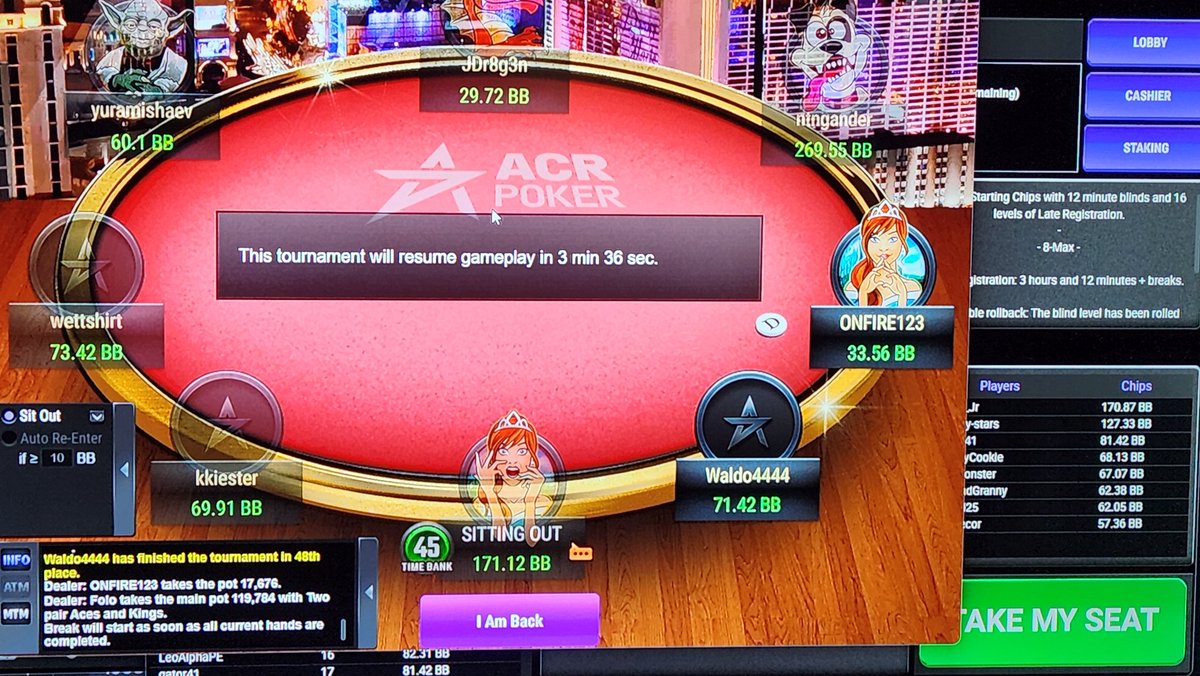 TheRealFolo's tweet image. 11 cent tournament big pay out, in 4th place right now #Gambling #Poker