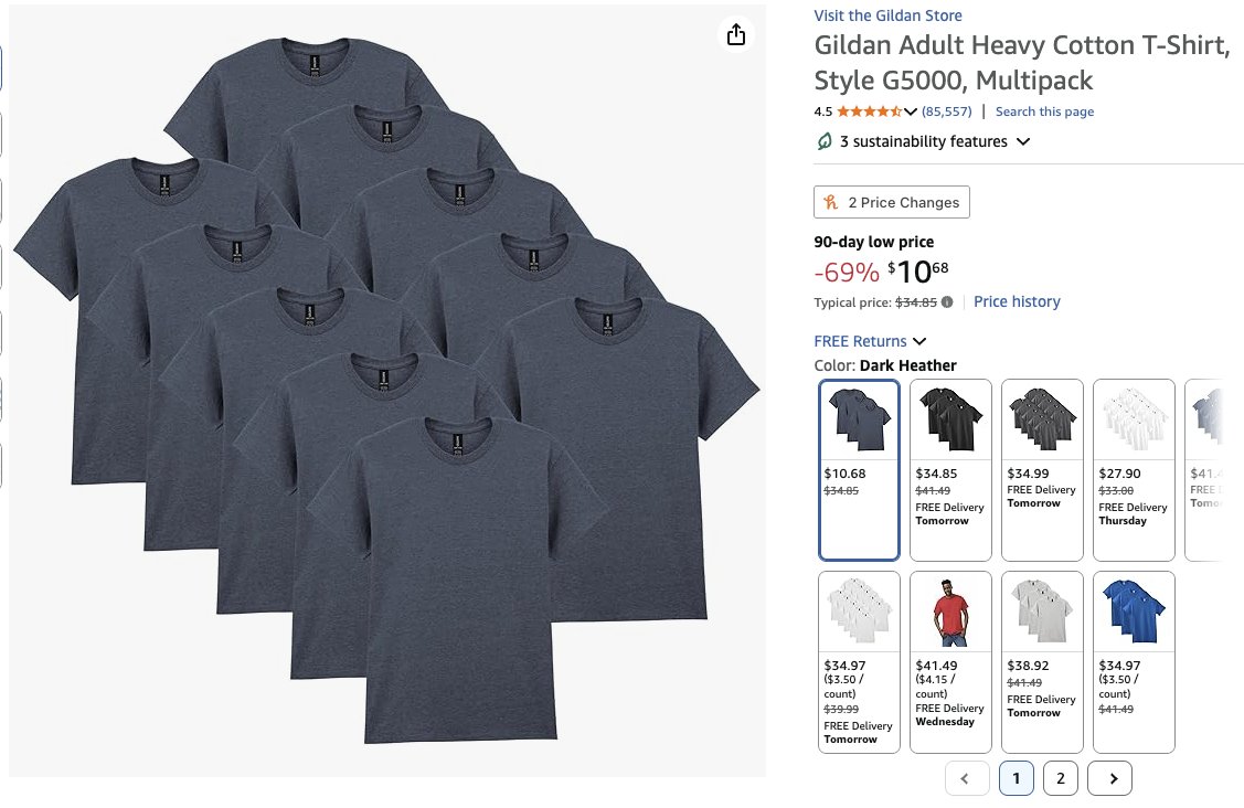 $1 GILDAN HEAVY COTTON TSHIRTS ON AMAZON 

$10.68 for 10 pack 

Select Dark Heather Color 

All other colors are $34.99+

pricedoffers.com/xd4qw #ad