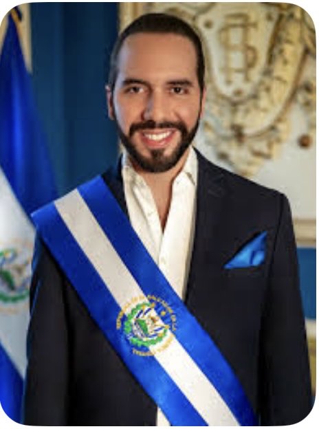 Presidente de El Salvador. El pueblo salvadoreño se ha manifestado con absoluta claridad en las urnas, eligiendo al presidente Nayib A Bukele, como nuestro presidente legítimo! No es un monarca, no es dictador, mucho menos un fascista! Viva Bukele!