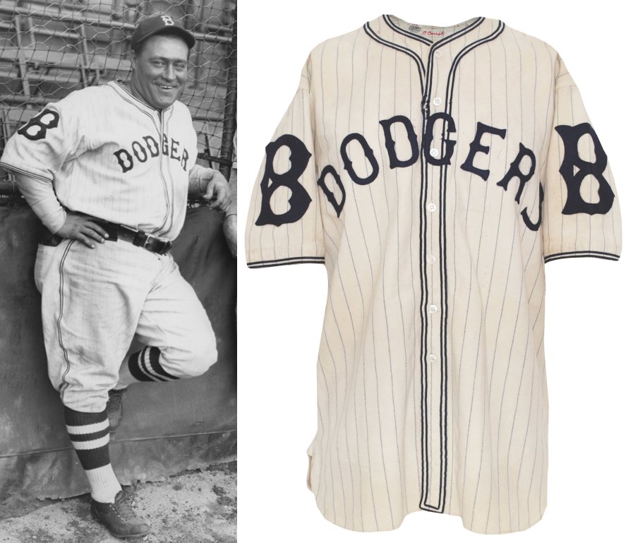 RYDesignLA's tweet photo. "Red Sox font"? Nope, a popular baseball uniform typeface that has ists place in Dodger sartorial history. The first time "Dodgers" appeared on a jersey in 1932, this is what it looked like (The now-familiar script wouldn't appear until 1938): https://t.co/2QcbC9NiBL