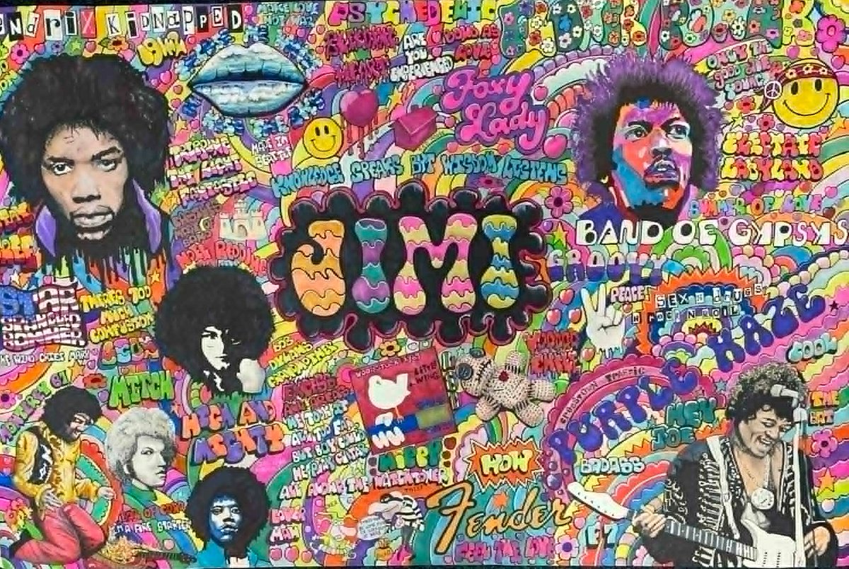 JanetHalmshaw's tweet photo. Finally got my Jimi Hendrix artwork finished. #jimihendrix #hippy #lsd ##art #60s #70s #60smusic #usa #anime #popart #nft #wallart #rockmusic #Seattle #woodstock #guitar #classicrock ##rockmusic #bandart #coour #druguse #acid https://t.co/Z1VorMfwl6