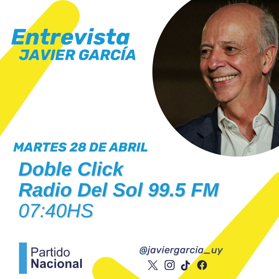 JavierGarcia_Uy's tweet photo. Mañana estaremos en @DobleClick995 a las 7:40 hrs https://t.co/exdB5bN8Cp