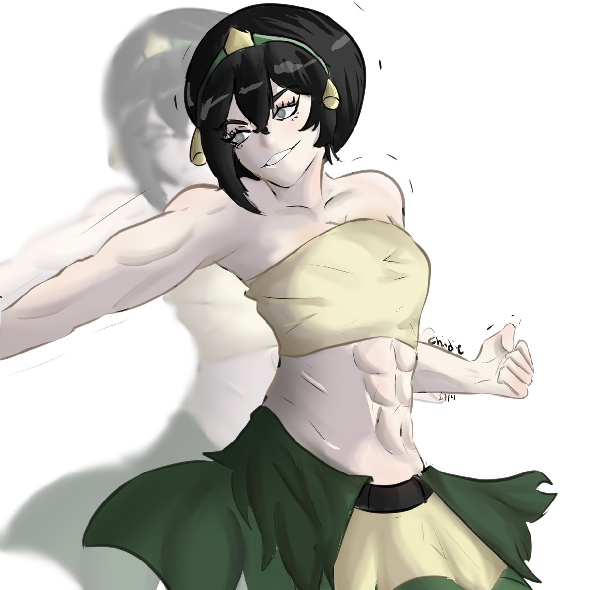 Chidie_X's tweet photo. Lick those Toph ab rolls like bread https://t.co/y7sQnq4T5g