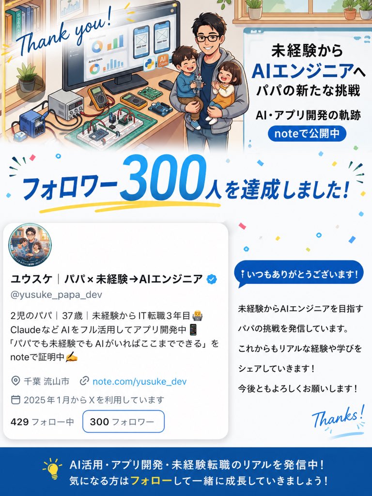 ユウスケ｜パパ×未経験→AIエンジニア tweet media
