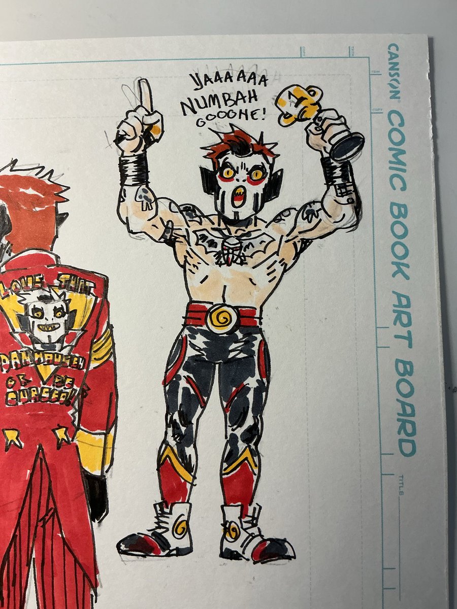 I don’t know if I figured out the logistics of this costume, but who doesn’t love a good <a href="/DanhausenAD/">Danhausen</a> doodle, anyway?