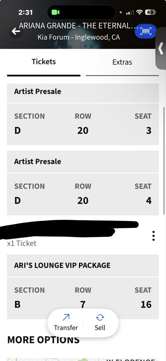 ari018282's tweet image. 3X Ariana Grande Tickets  
2 sec D row 20 3&amp;amp;4
1 Ari’s VIP LOUNGE 
Sec B row 7 seat 16
Kia Forum June 17, 2026📍
Dm if interested 
#arianagrande #kiaforum #concert @AGTickets #ticketmatser #ariana #thankyounext #eternalsunshinetour